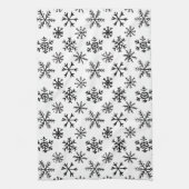 Sneeuwvlokken Zwart-wit patroon Theedoek (Verticaal)