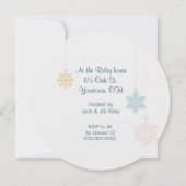 sneeuwvlokontwerp winterpartij kaart (Achterkant)