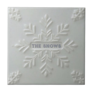 Sneeuwvlokpatroon blauw & witte vakantie aangepast tegeltje
