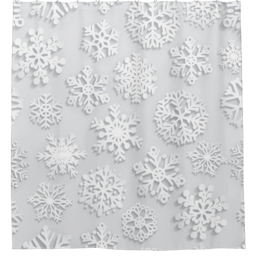 Sneeuwvlokpatroon Douchegordijn (Voorkant)