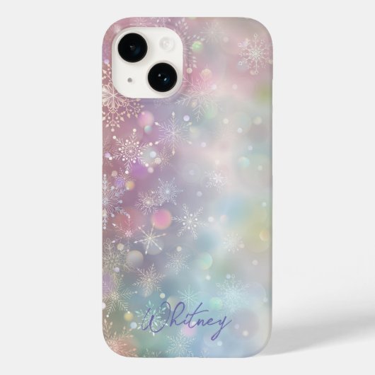 Sneeuwvlokpatroon in zachte pastelkleuren Bokeh Case-Mate iPhone Case (Achterkant)