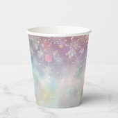 Sneeuwvlokpatroon in zachte pastelkleuren Bokeh Papieren Bekers (Links)