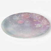 Sneeuwvlokpatroon in zachte pastelkleuren Bokeh Papieren Bordje (Gekanteld)