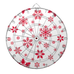 Sneeuwvlokpatroon, Rode sneeuwvlokken, Sneeuw, Wit Dartbord