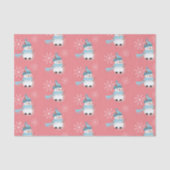 sneeuwvlokpatroon Roos tissuepapier (Voorkant)