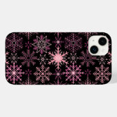 Sneeuwvlokpatroon Roze Zwart BG Case-Mate iPhone Case (Achterkant (horizontaal))