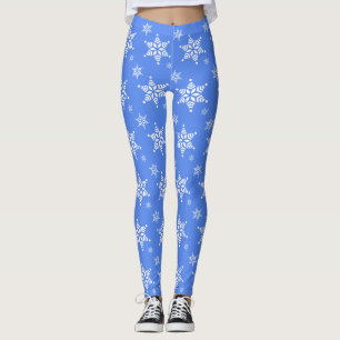 Sneeuwvlokpatroon, Witte sneeuwvlokken, Sneeuw, Bl Leggings