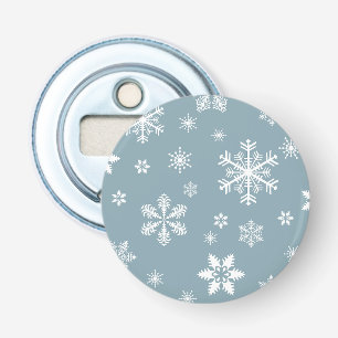 Sneeuwvlokpatroon, Witte Sneeuwvlokken, Sneeuw, Gr Button Flesopener