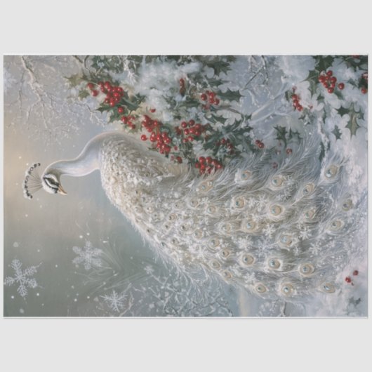 sneeuwvlokpauw tissuepapier (Voorkant)