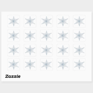 Sneeuwvloksticker   Minimale winter  Vierkante Sticker