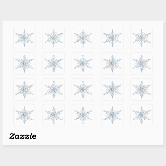 Sneeuwvloksticker | Minimale winter  Vierkante Sticker (Vel)