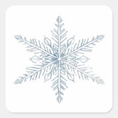 Sneeuwvloksticker | Minimale winter  Vierkante Sticker (Voorkant)