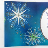 Sneeuwvlokwensen in mid-century modern stijl drieluik wenskaart (Binnenzijde eerst)