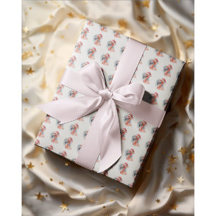 Sneeuwvogel Flamingo van Kerstman Cadeaupapier