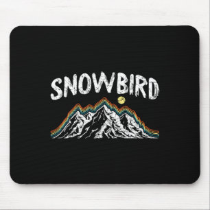 Sneeuwvogel Ski Retro Wandelschaatser Wintersport Muismat