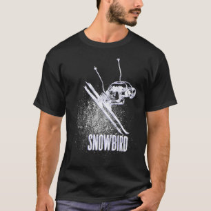 Sneeuwvogel UT Skigebied Retro Downhill Skie T-shirt