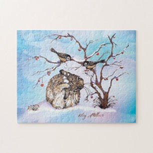 Sneeuwvogels en Bunny Legpuzzel