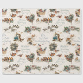 sneeuwvogels en kerstgraten cadeaupapier (Vlak)