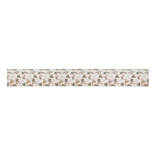  sneeuwvogels en kerstgraten grosgrain lint (Voorkant)