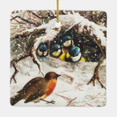 Sneeuwvogels Keramisch Ornament (Achterkant)