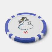 Sneeuwvrouw blauw 10 gestreepte pokerchip (Enkel)