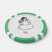 Sneeuwvrouw groen 25 gestreepte pokerchip (Enkel)