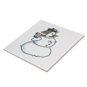 Sneeuwvrouw grote keramische tegel tegeltje (Zijkant)