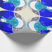 Sneeuwvrouw onder de blauwe winterhemel cadeaupapier (Hoek)