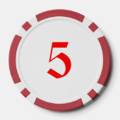 Sneeuwvrouw rood 5 gestreepte pokerchip (Achterkant)