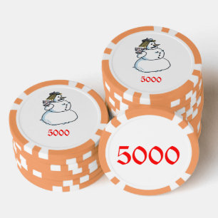 Sneeuwvrouw sinaasappel 5000 gestreepte pokerchip