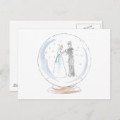 Sneeuwweddenschap met Wereldbol Briefkaart (Voorkant / Achterkant)