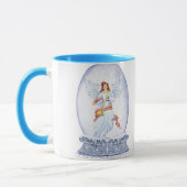 Sneeuwwereldbol met engel-illustratie mok (Links)