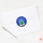 sneeuwWereldbol Ronde Sticker (Envelop)