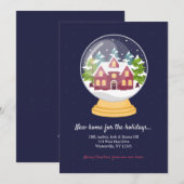 SneeuwWereldbol Verplaatsingsaankondiging Feestdagenkaart (Voorkant / Achterkant)