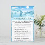 Sneeuwwinter Nursery Rhyme Quiz baby shower (Staand voorkant)