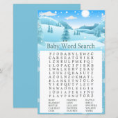 Sneeuwwinterbos Baby shower Word Search Game (Voorkant / Achterkant)