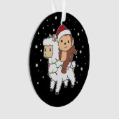 Sneeuwwinterdieren in de apenlama ornament (voorkant)