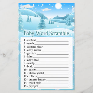 Sneeuwwinterwoud Baby word scramble game