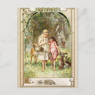 Sneeuwwit en Roos Rood door Hermann Vogeltry Briefkaart