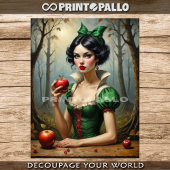 Sneeuwwitje en de appel in een betoverd bos tissuepapier