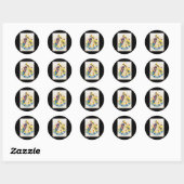 Sneeuwwitje en de zeven dwergen ronde sticker (Vel)