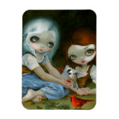 "Sneeuwwitje en Roos Rood" Flex Magnet Magneet (Verticaal)