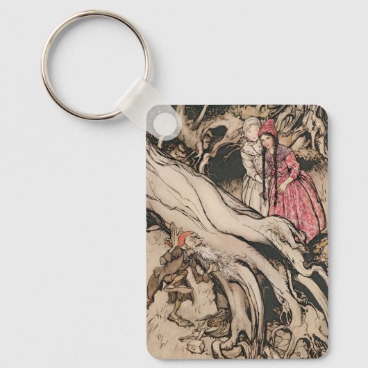 Sneeuwwitje en Roos Rood van Arthur Rackham Sleutelhanger (Voorkant)
