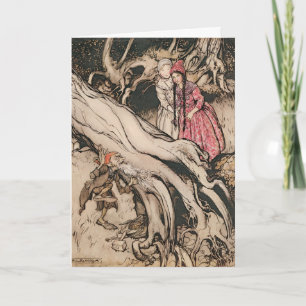 Sneeuwwitje en Rozerood door Arthur Rackham Kaart