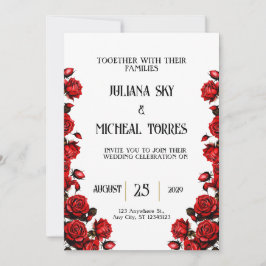 Sneeuwwitje Rode Rozen Bruiloft Kaart