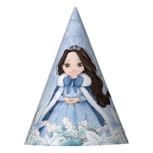 Sneeuwwitje Winter Zwart Haar Prinses Feesthoedjes