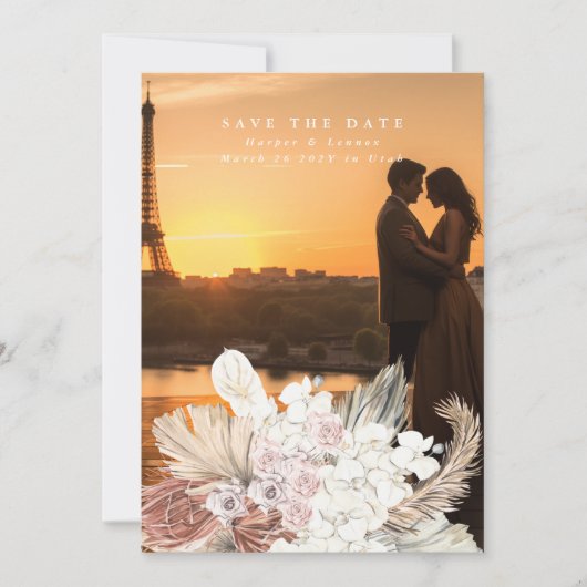 Sneeuwwitpampas grass Beach Tropisch Oerwoud Save The Date (Voorkant)