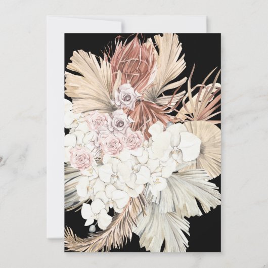 Sneeuwwitpampas grass Beach Tropisch Oerwoud Save The Date (Achterkant)