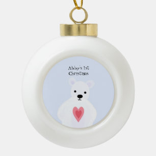 Sneeuwwitte Beer Keramische Bal Ornament