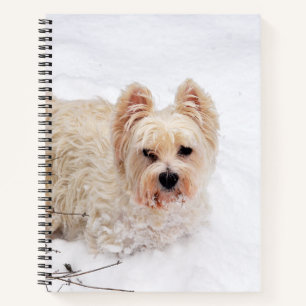 Sneeuwwitte Westie-hond foto 8x11 notitieboek